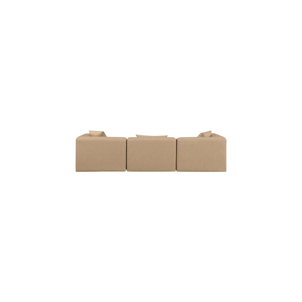 Cube Tan Vegan Leather Modular Sofa. Picture 2
