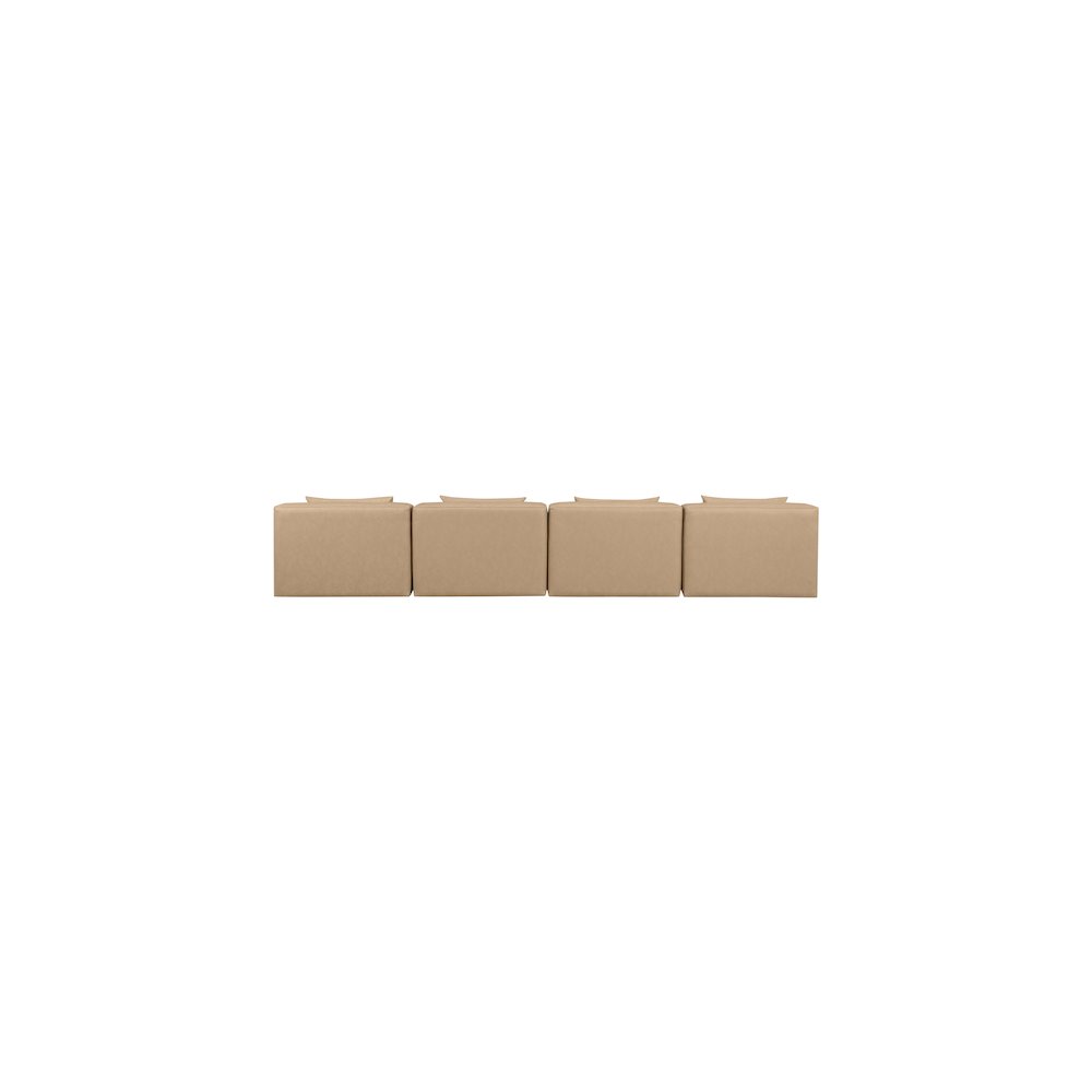 Cube Tan Vegan Leather Modular Sofa. Picture 2