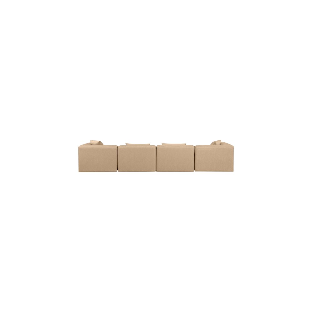Cube Tan Vegan Leather Modular Sofa. Picture 2