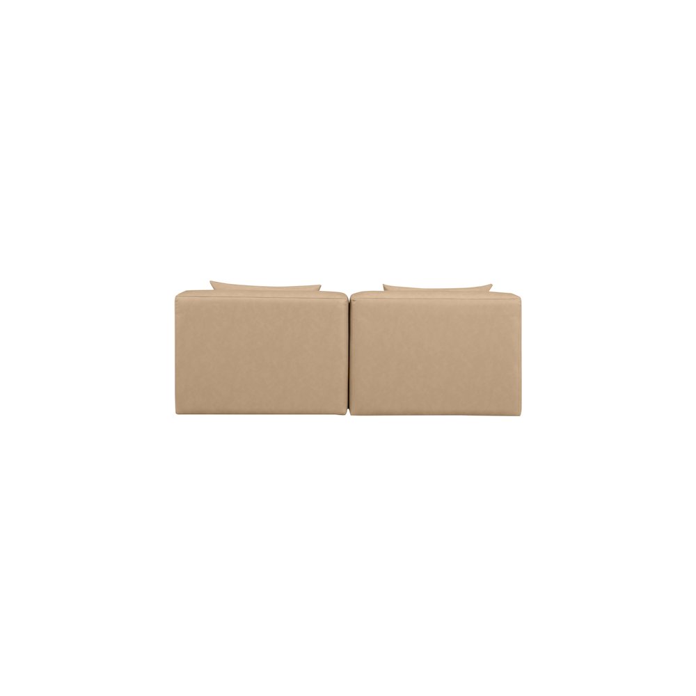 Cube Tan Vegan Leather Modular Sofa. Picture 2