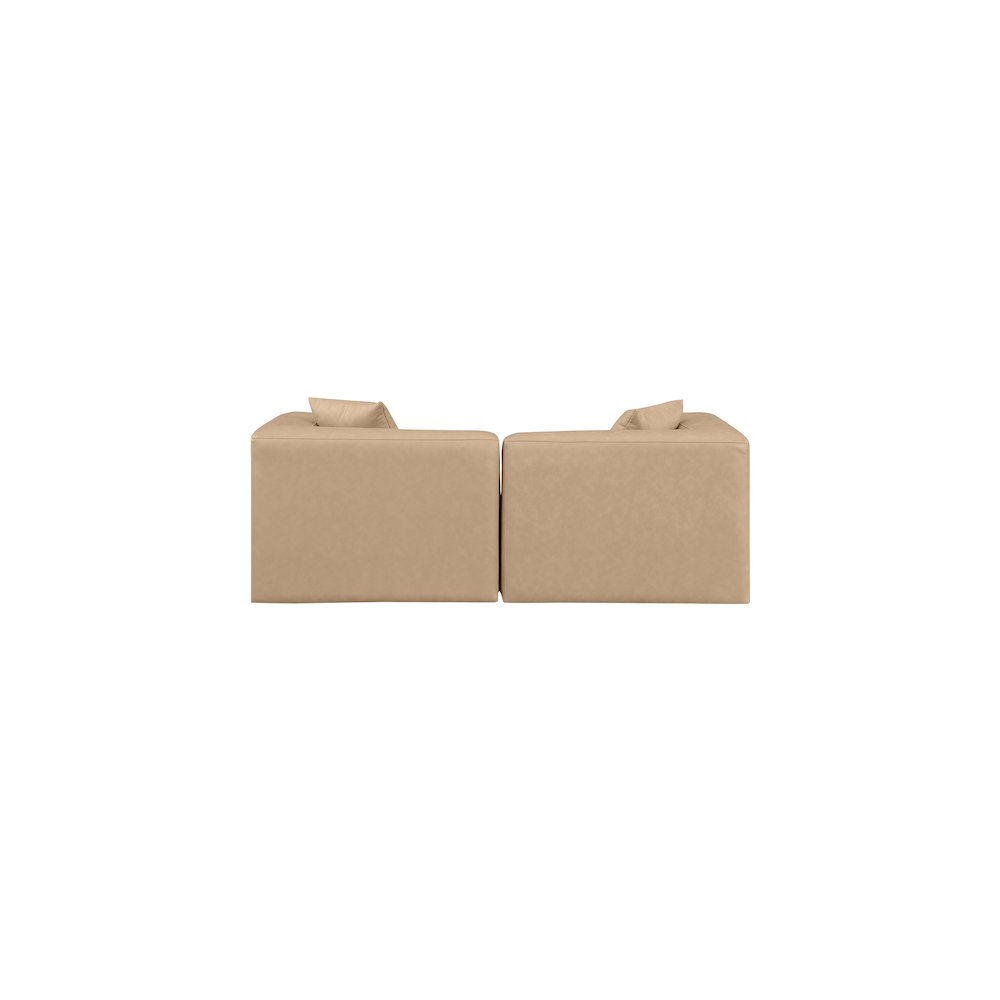 Cube Tan Vegan Leather Modular Sofa. Picture 2