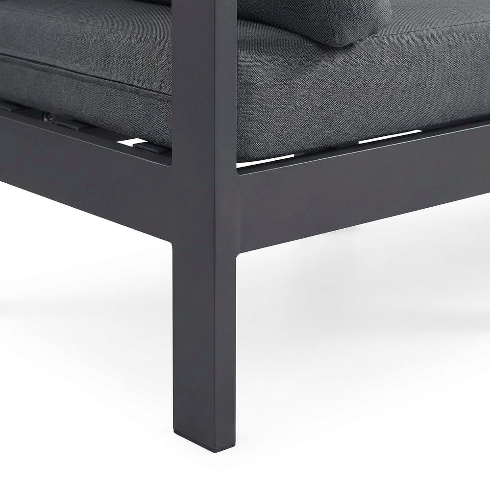 Gray Fabric Outdoor Modular Sofa With Contemporary Style And Cushioned Seating. Picture 6