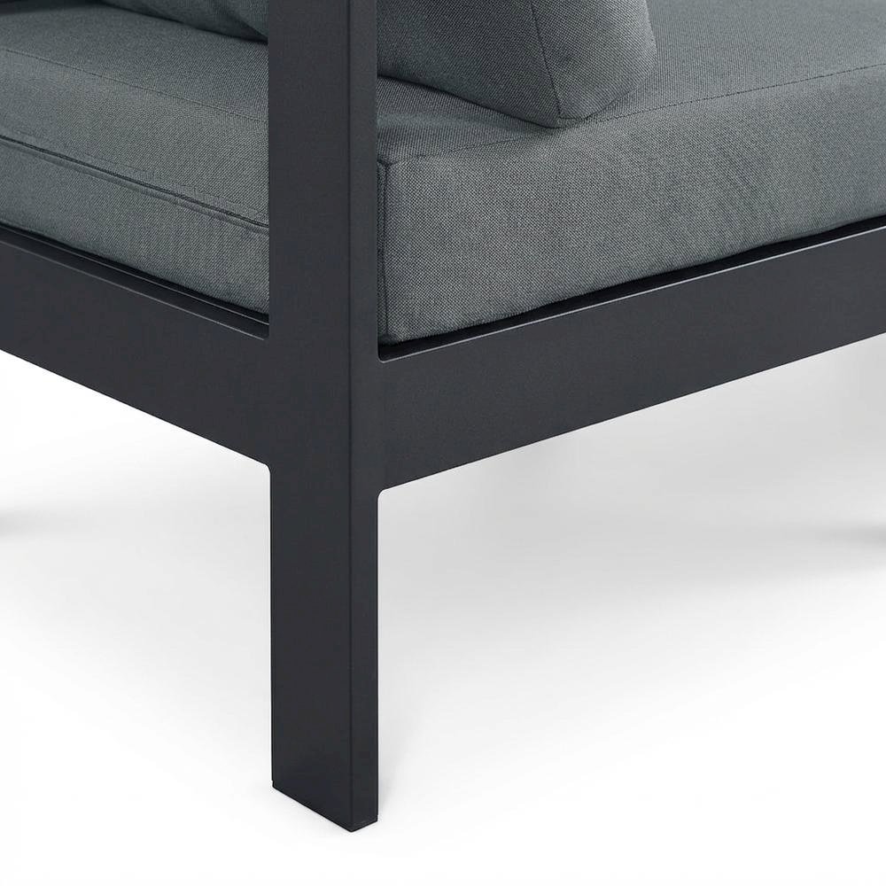 Gray Fabric Outdoor Modular Sofa With Contemporary Style And Cushioned Seating. Picture 6