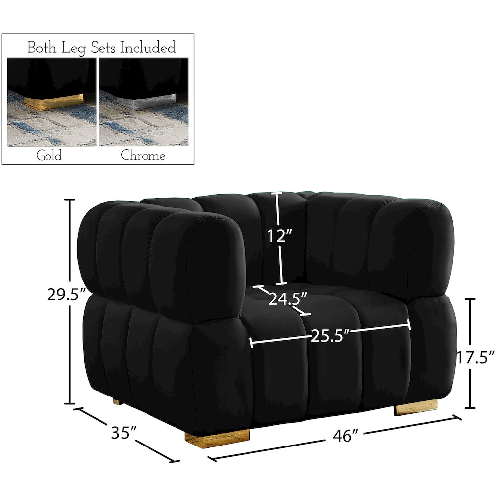 Gwen Black Velvet Chair. Picture 14