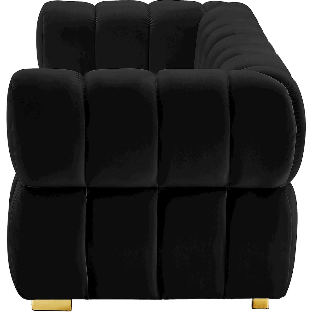 Gwen Black Velvet Loveseat. Picture 5
