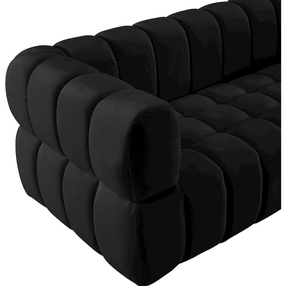 Gwen Black Velvet Sofa. Picture 9