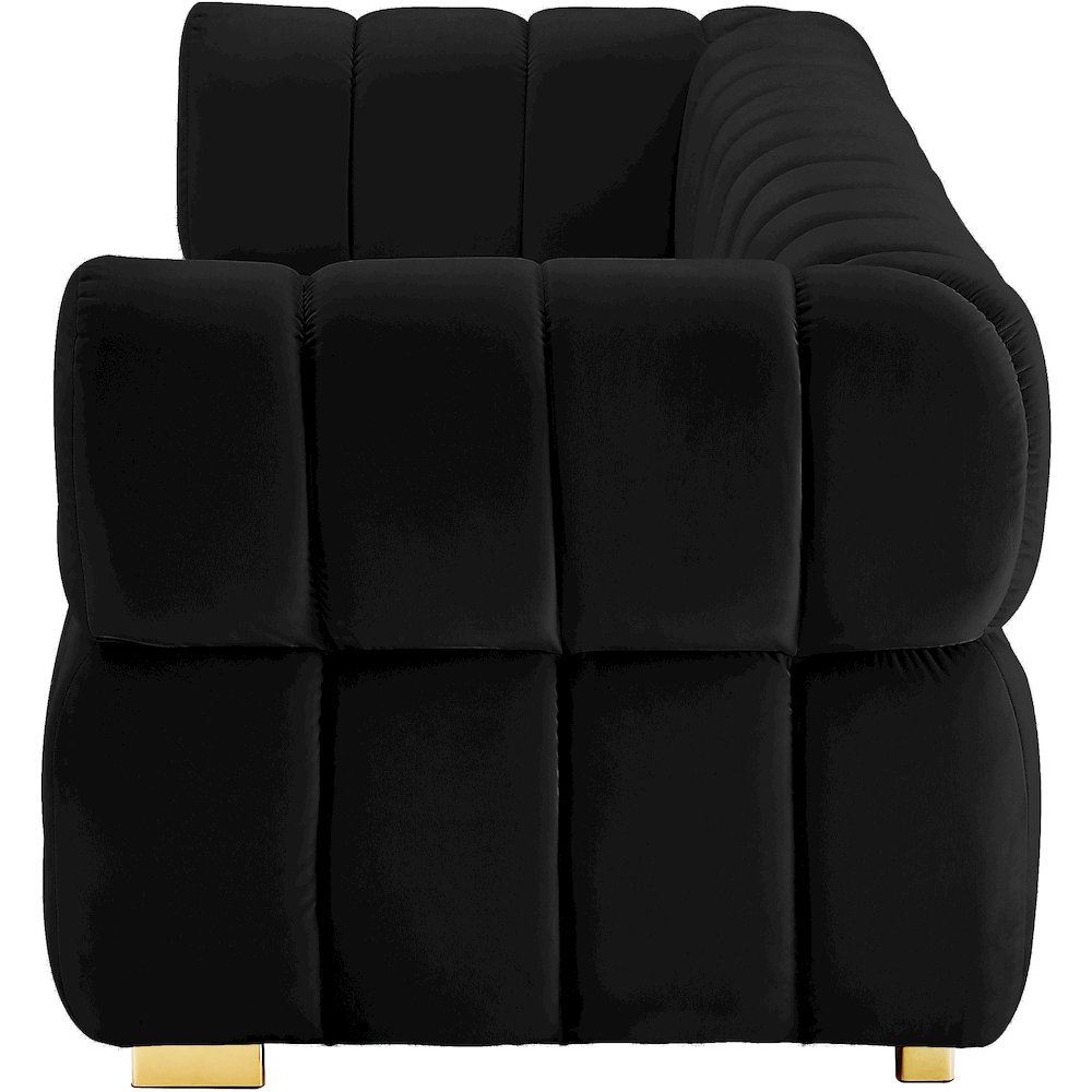 Gwen Black Velvet Sofa. Picture 5