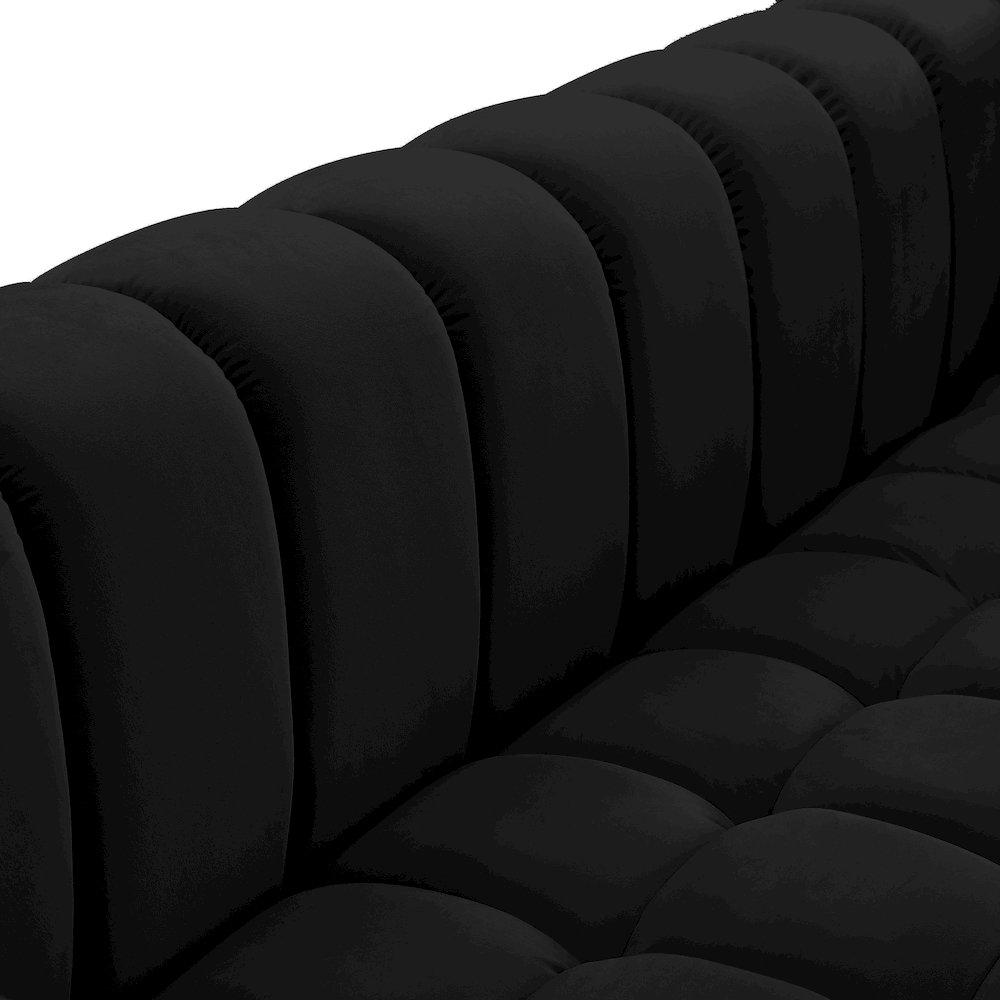 Gwen Black Velvet Sofa. Picture 7