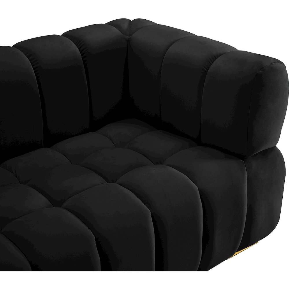 Gwen Black Velvet Sofa. Picture 8
