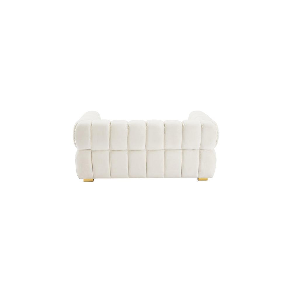 Gwen Cream Velvet Loveseat. Picture 4
