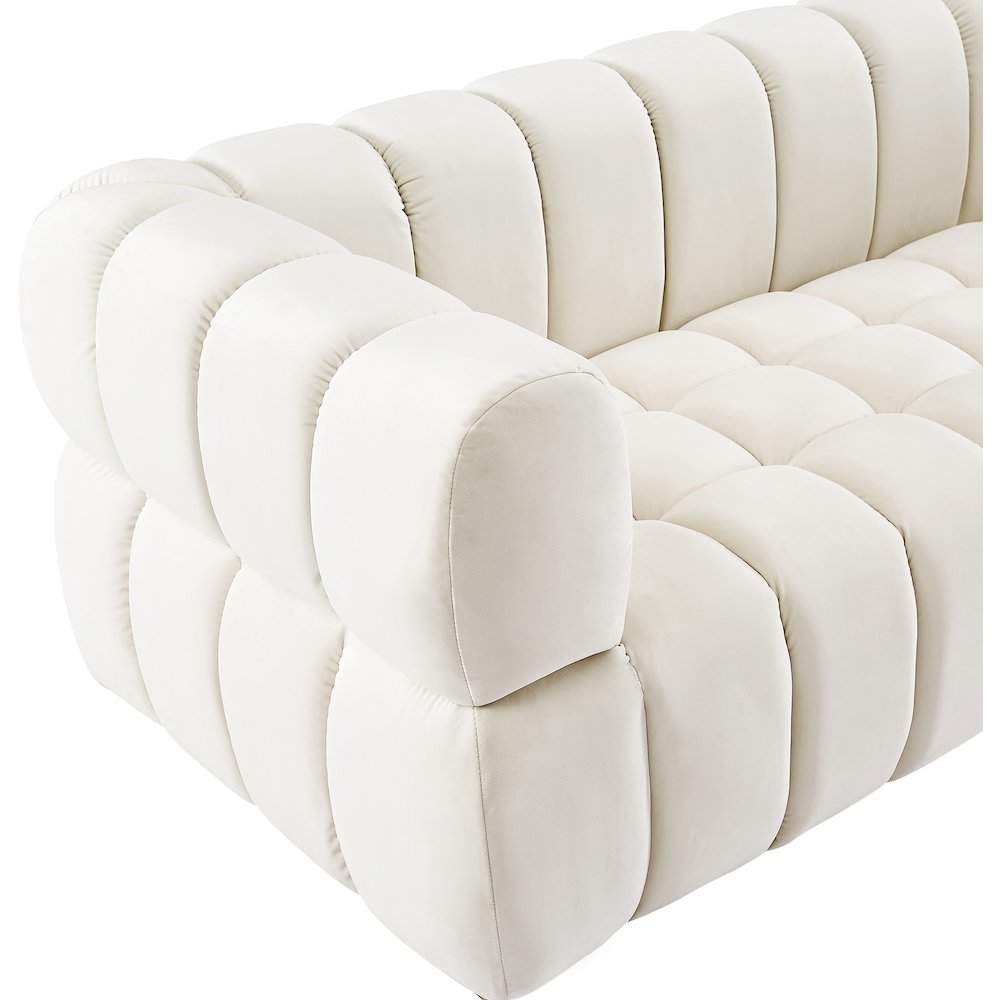 Gwen Cream Velvet Sofa. Picture 9