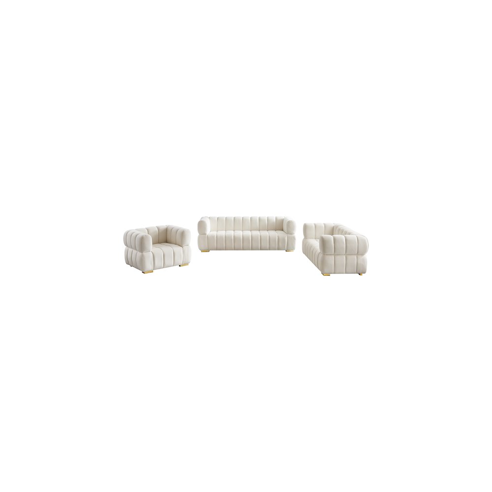 Gwen Cream Velvet Sofa. Picture 13