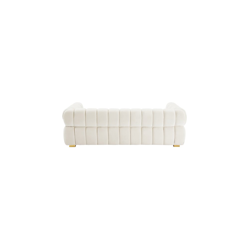 Gwen Cream Velvet Sofa. Picture 4
