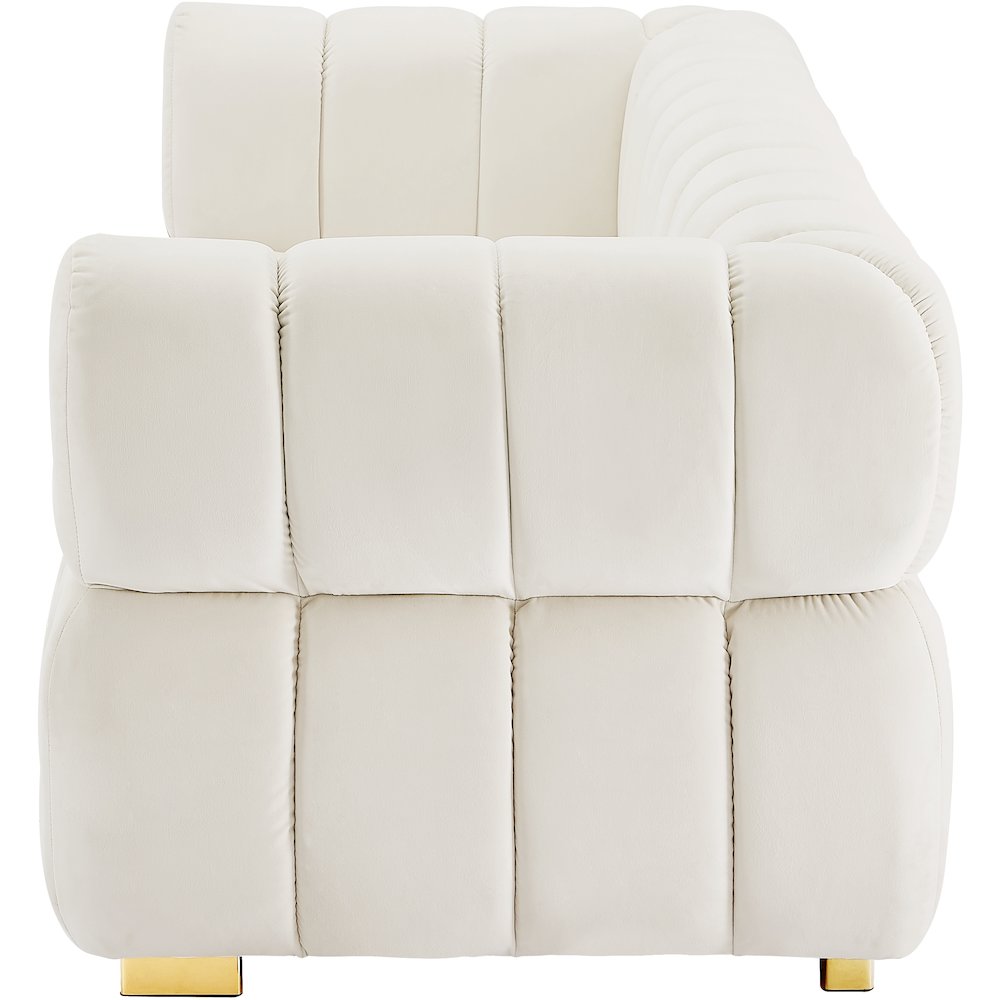 Gwen Cream Velvet Sofa. Picture 5