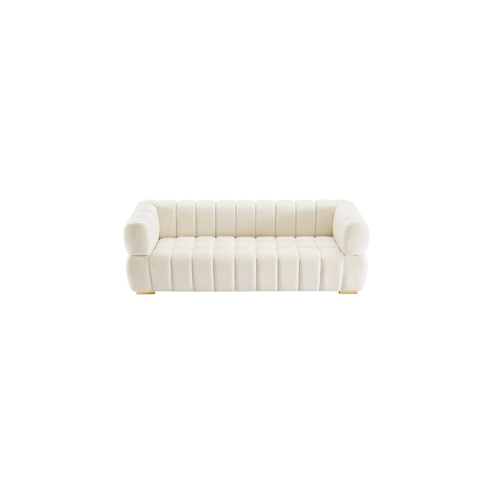 Gwen Cream Velvet Sofa. Picture 6