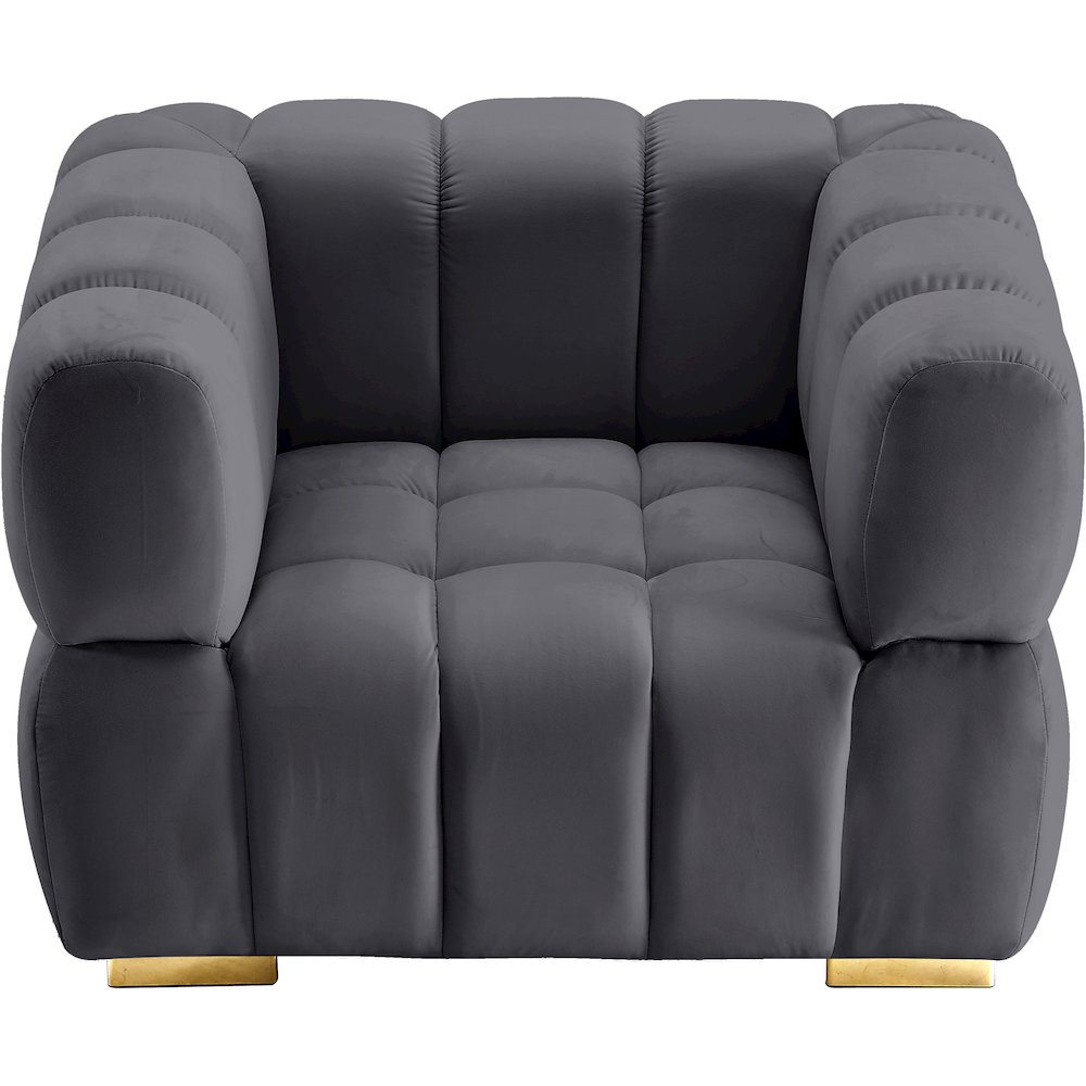 Gwen Grey Velvet Chair. Picture 6
