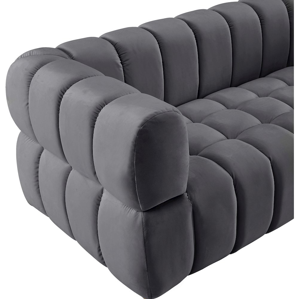 Gwen Grey Velvet Loveseat. Picture 9