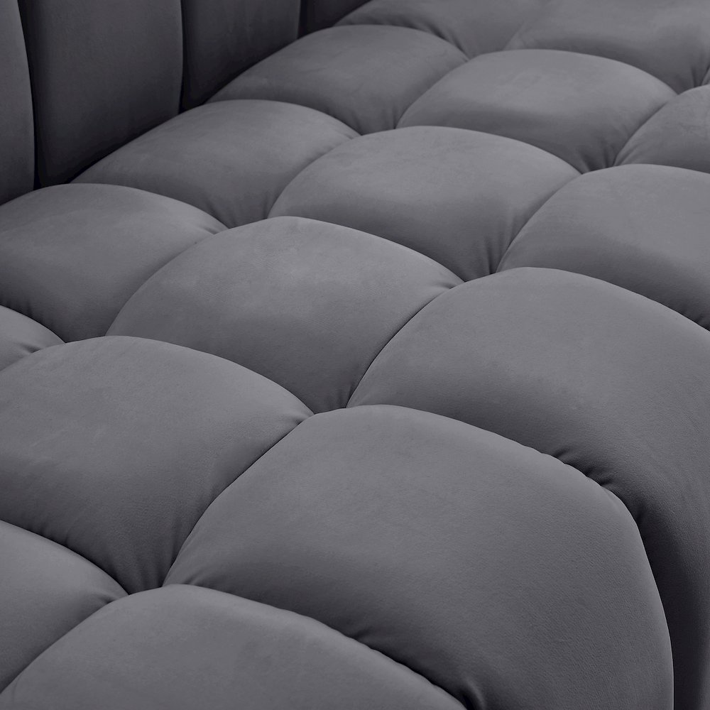 Gwen Grey Velvet Loveseat. Picture 10