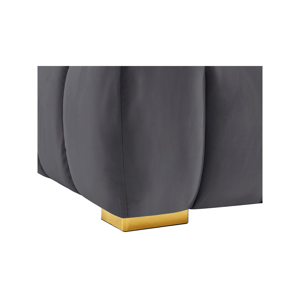 Gwen Grey Velvet Loveseat. Picture 11