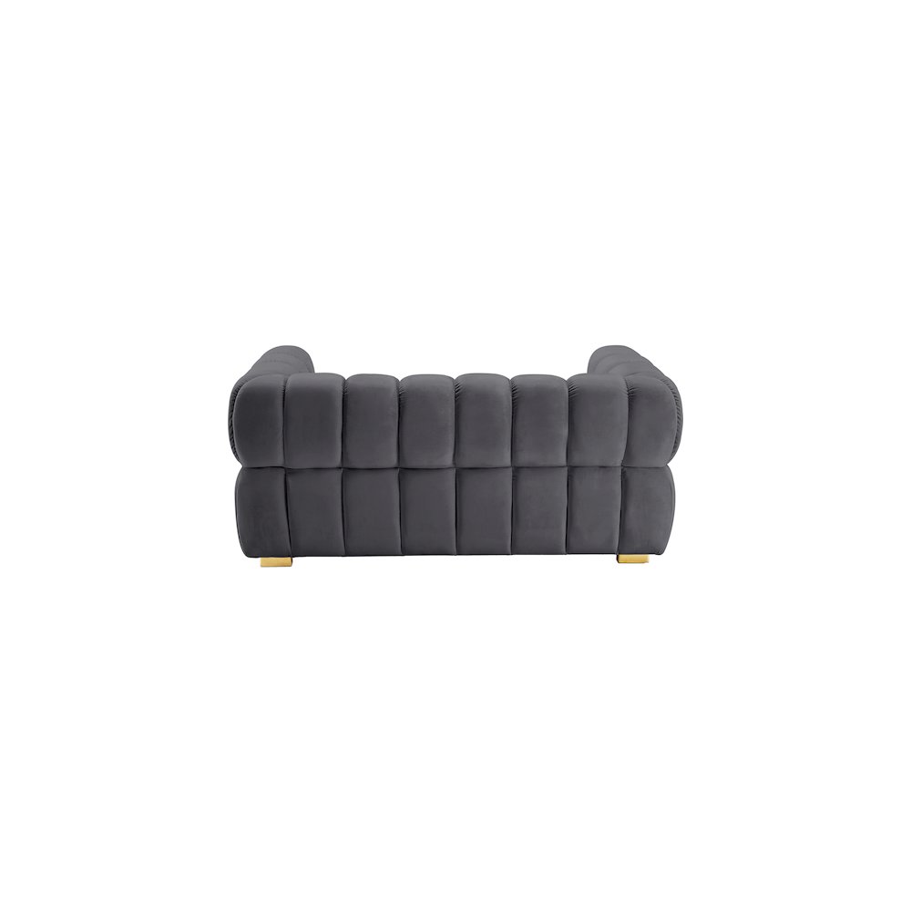 Gwen Grey Velvet Loveseat. Picture 4