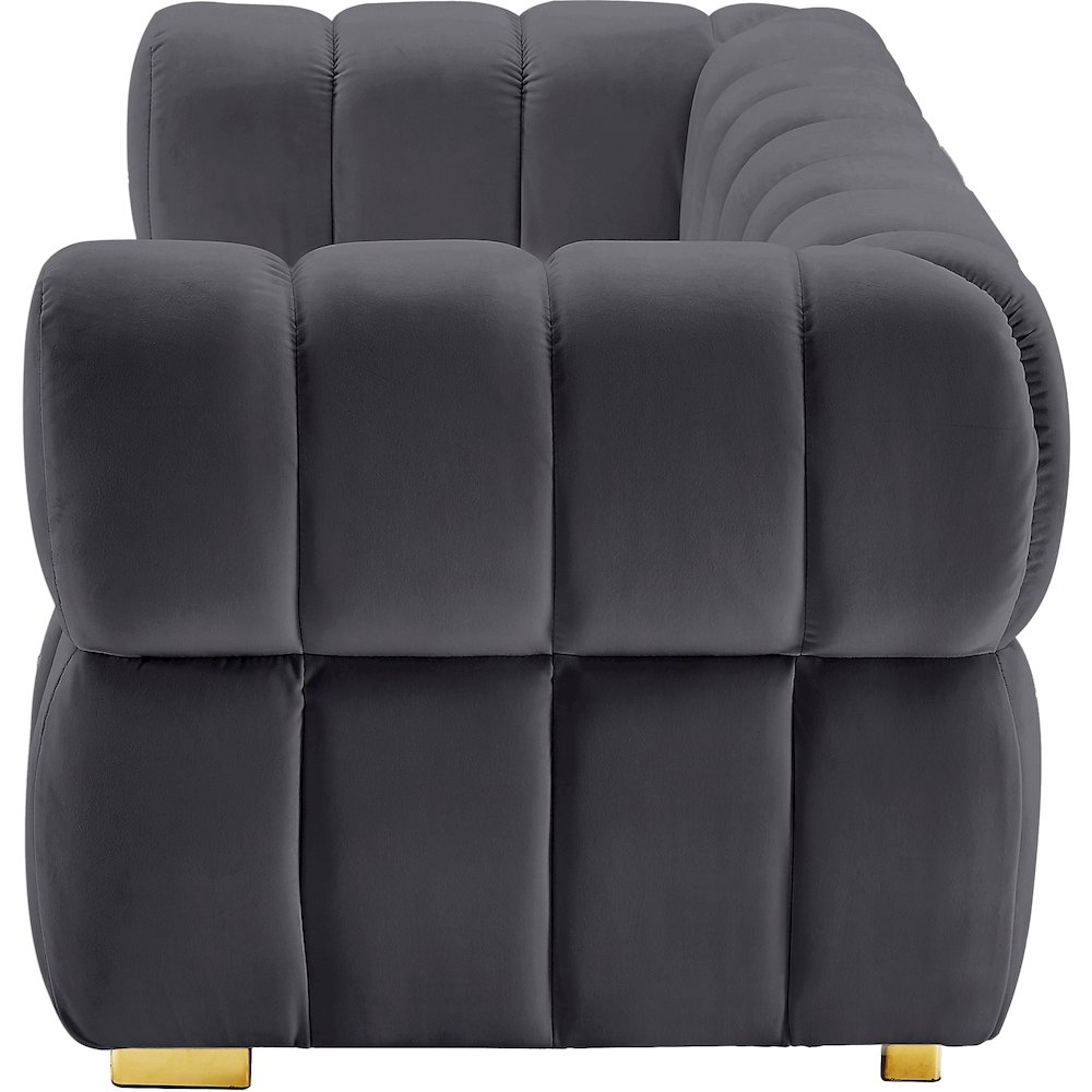 Gwen Grey Velvet Loveseat. Picture 5