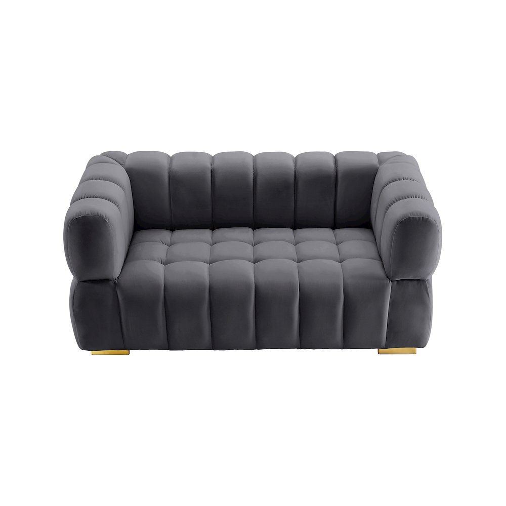 Gwen Grey Velvet Loveseat. Picture 6