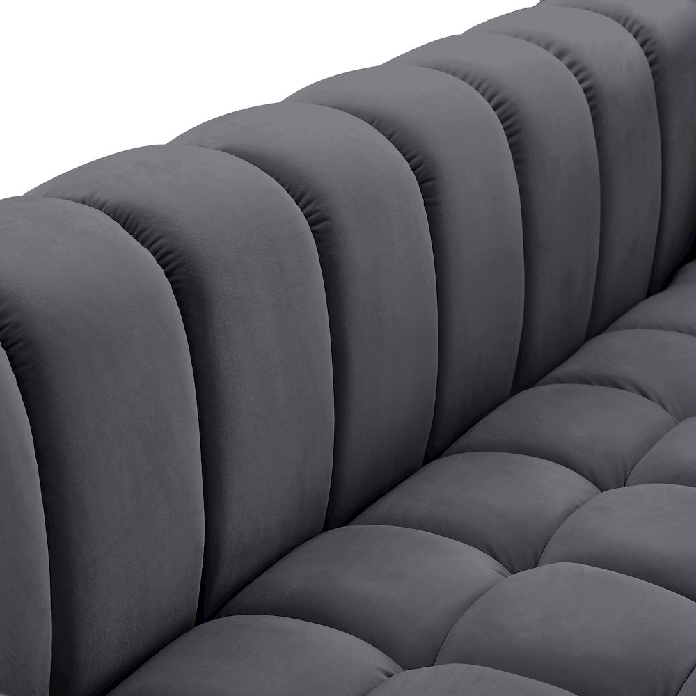 Gwen Grey Velvet Loveseat. Picture 7