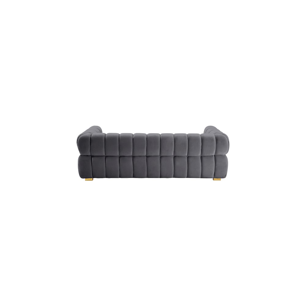 Gwen Grey Velvet Sofa. Picture 4