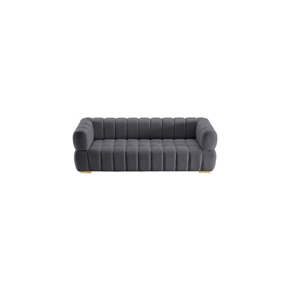Gwen Grey Velvet Sofa. Picture 6