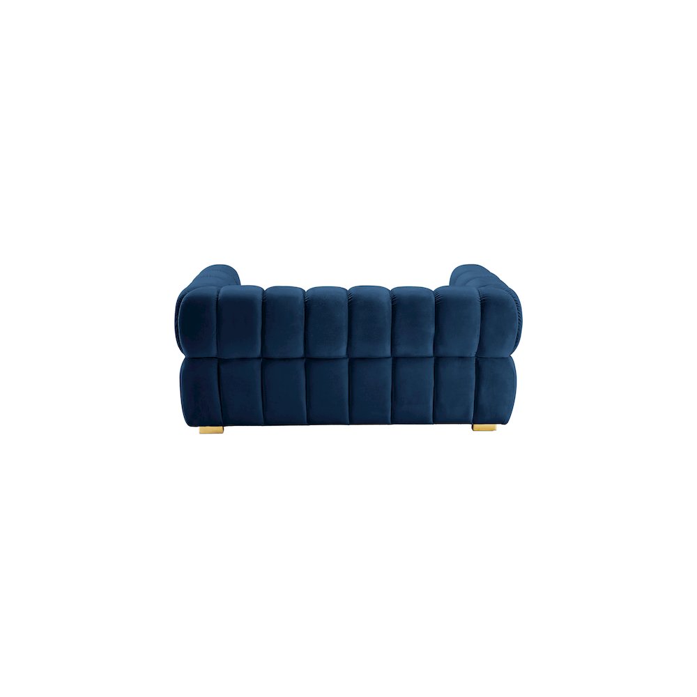 Gwen Navy Velvet Loveseat. Picture 4