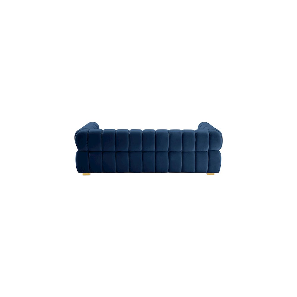 Gwen Navy Velvet Sofa. Picture 4