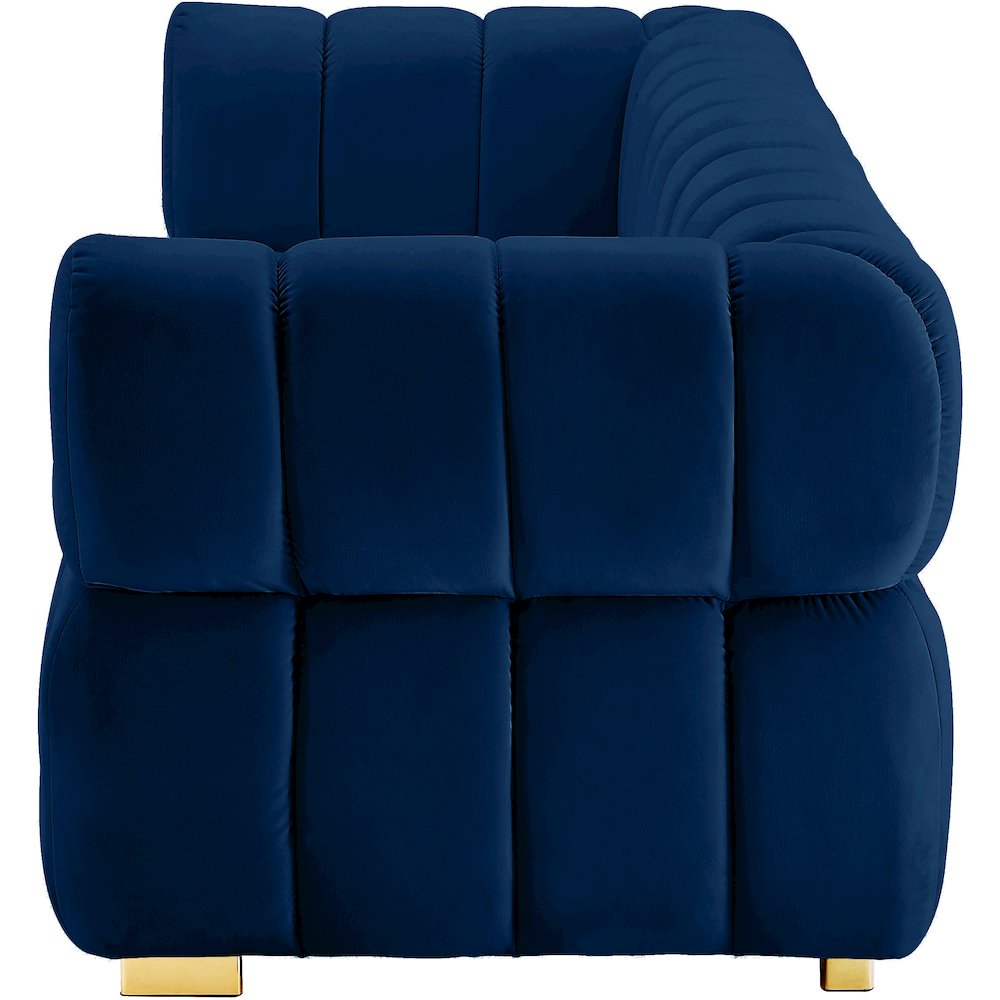 Gwen Navy Velvet Sofa. Picture 5