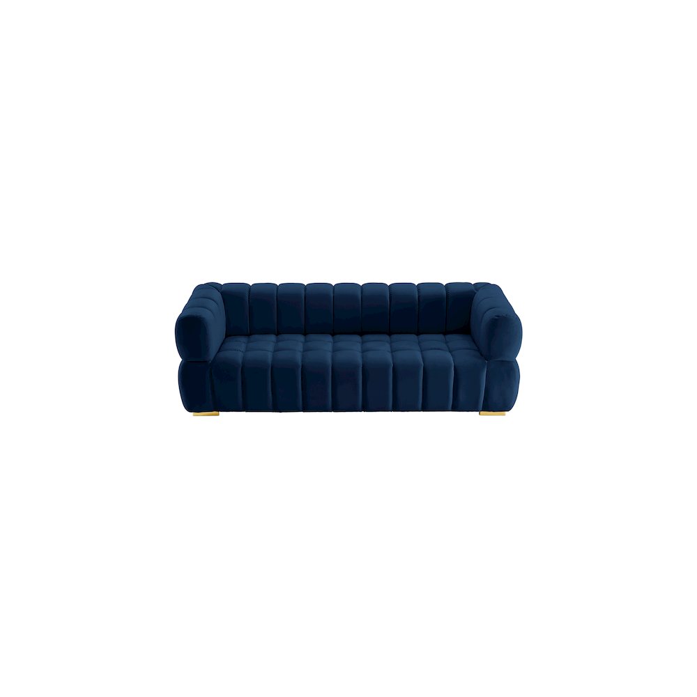 Gwen Navy Velvet Sofa. Picture 6