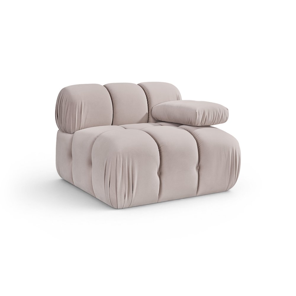 Orin Beige Velvet Performance Fabric Upholstered Modular Chair. Picture 1