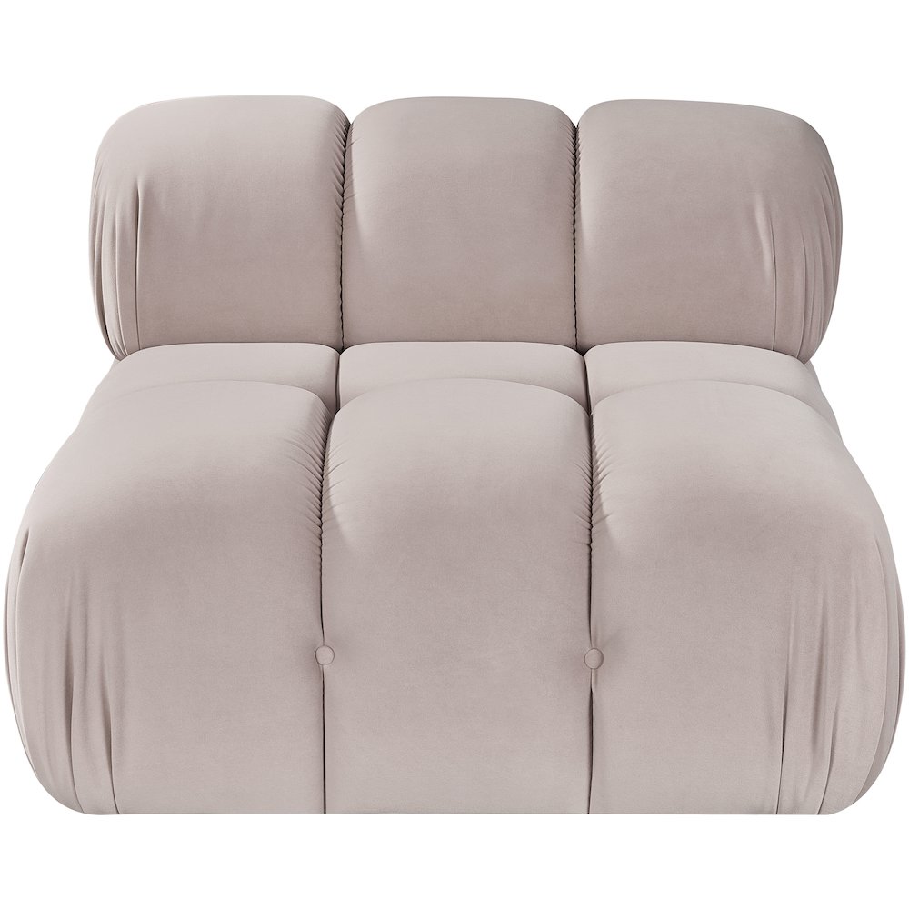 Orin Beige Velvet Performance Fabric Upholstered Modular Chair. Picture 10