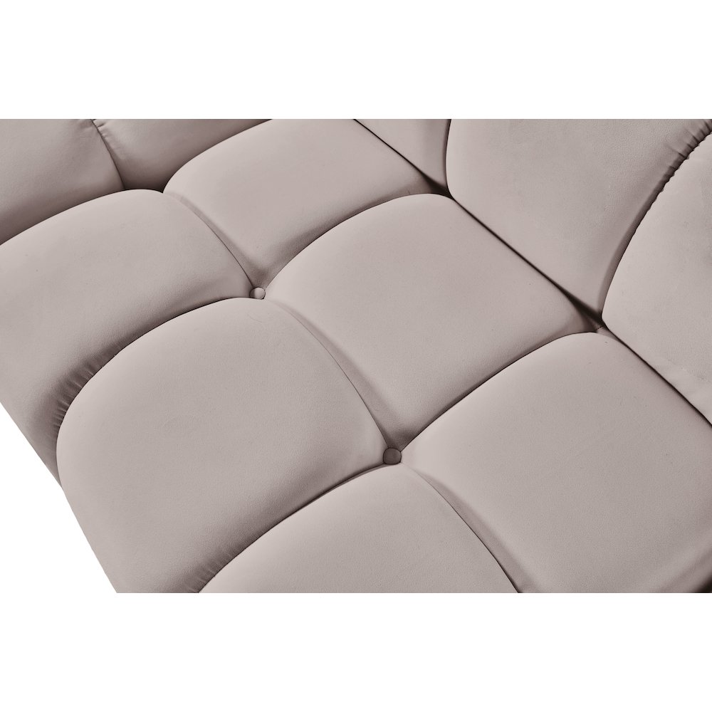 Orin Beige Velvet Performance Fabric Upholstered Modular Chair. Picture 11