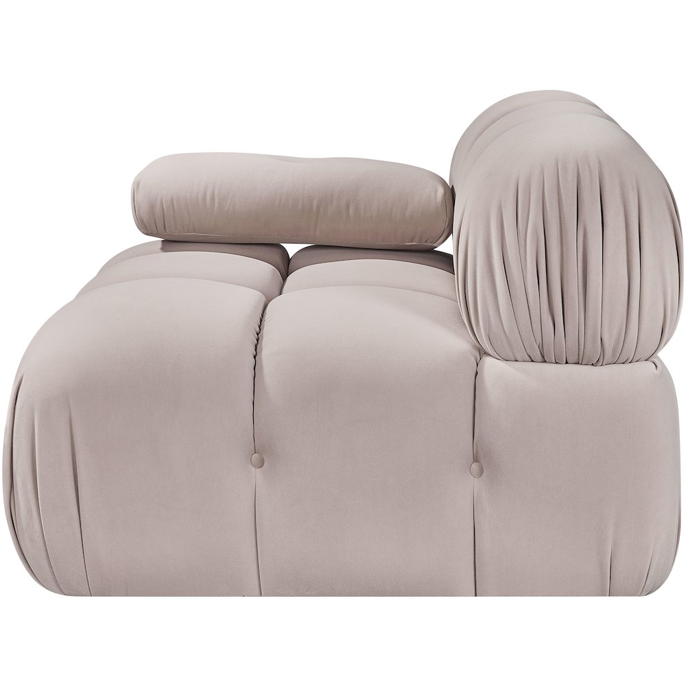 Orin Beige Velvet Performance Fabric Upholstered Modular Chair. Picture 4