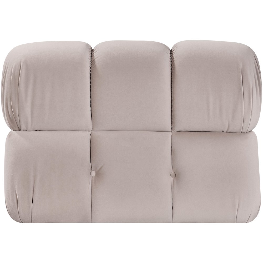 Orin Beige Velvet Performance Fabric Upholstered Modular Chair. Picture 5