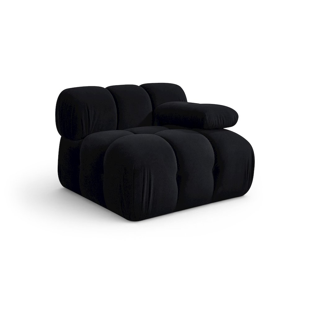 Orin Black Velvet Performance Fabric Upholstered Modular Chair. Picture 1