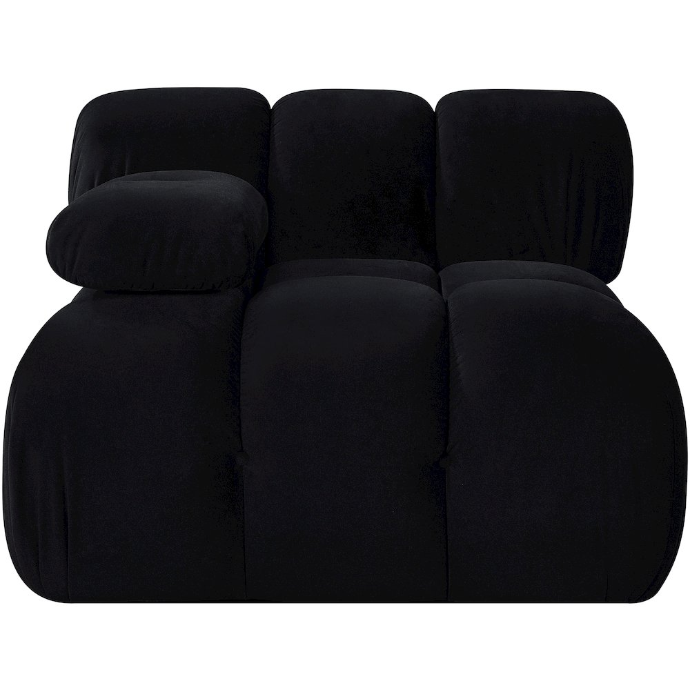Orin Black Velvet Performance Fabric Upholstered Modular Chair. Picture 3