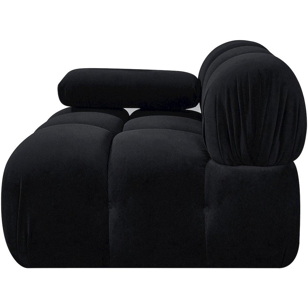 Orin Black Velvet Performance Fabric Upholstered Modular Chair. Picture 4