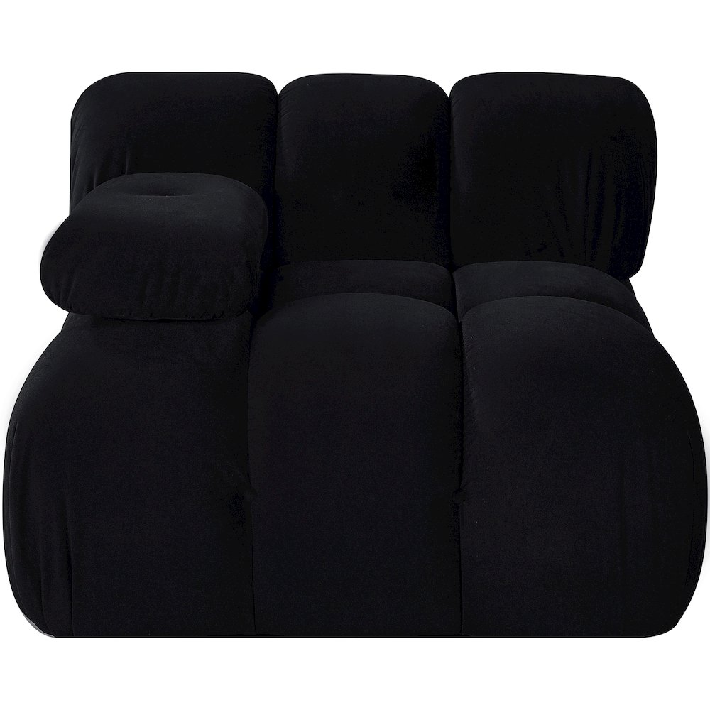 Orin Black Velvet Performance Fabric Upholstered Modular Chair. Picture 6