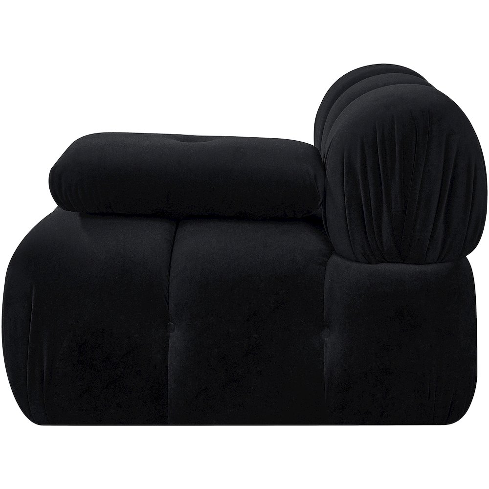 Orin Black Velvet Performance Fabric Upholstered Modular Chair. Picture 7