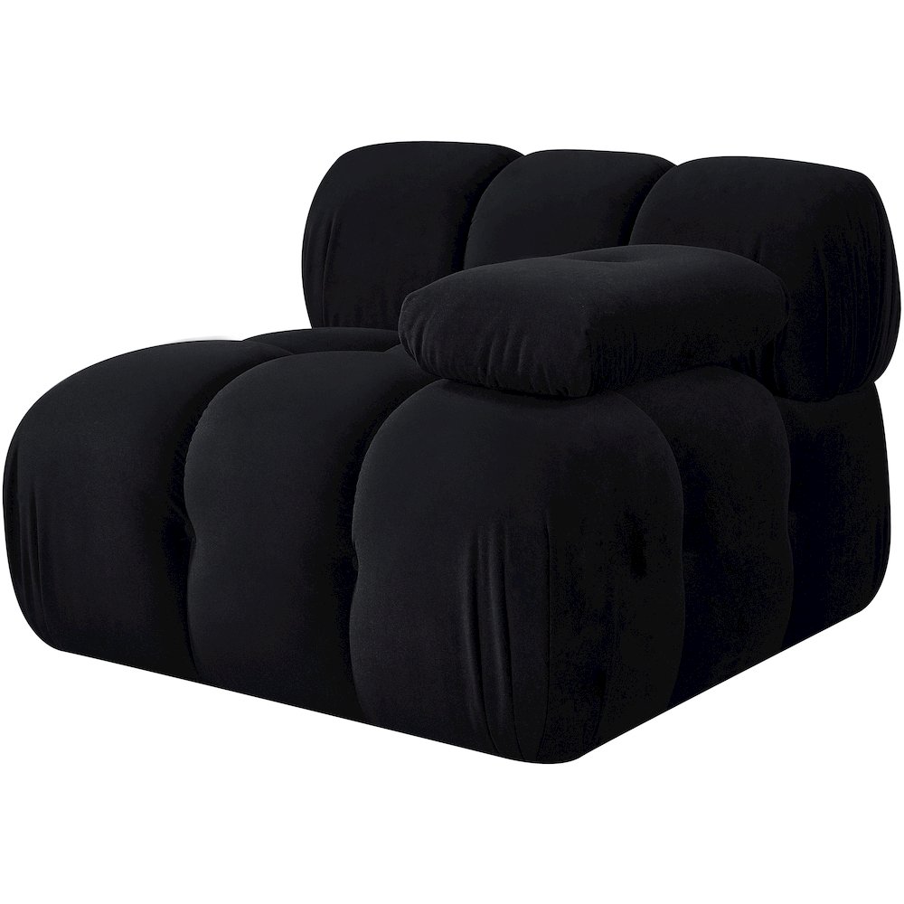 Orin Black Velvet Performance Fabric Upholstered Modular Chair. Picture 9