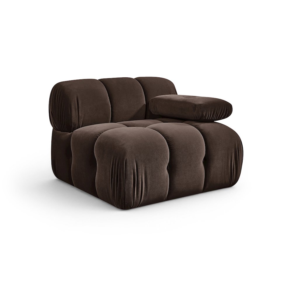 Orin Brown Velvet Performance Fabric Upholstered Modular Chair. Picture 1