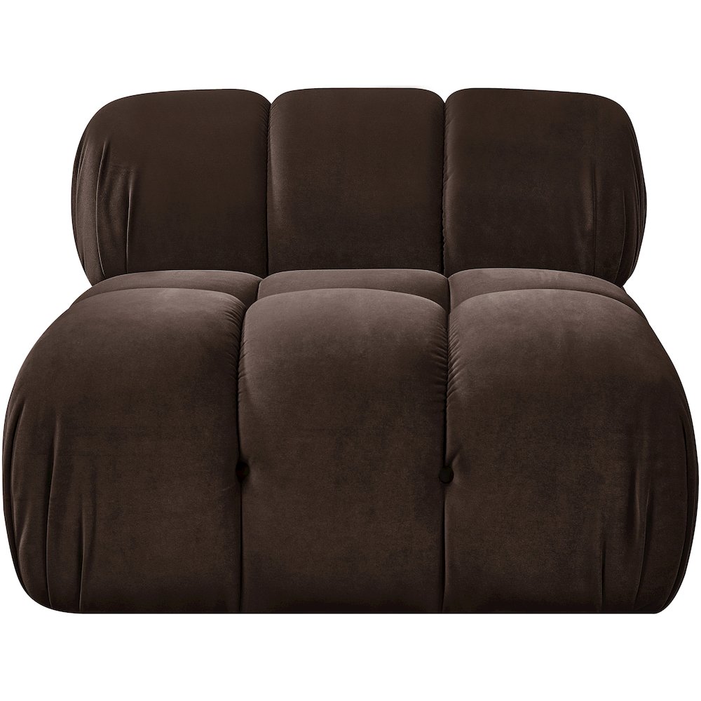 Orin Brown Velvet Performance Fabric Upholstered Modular Chair. Picture 10