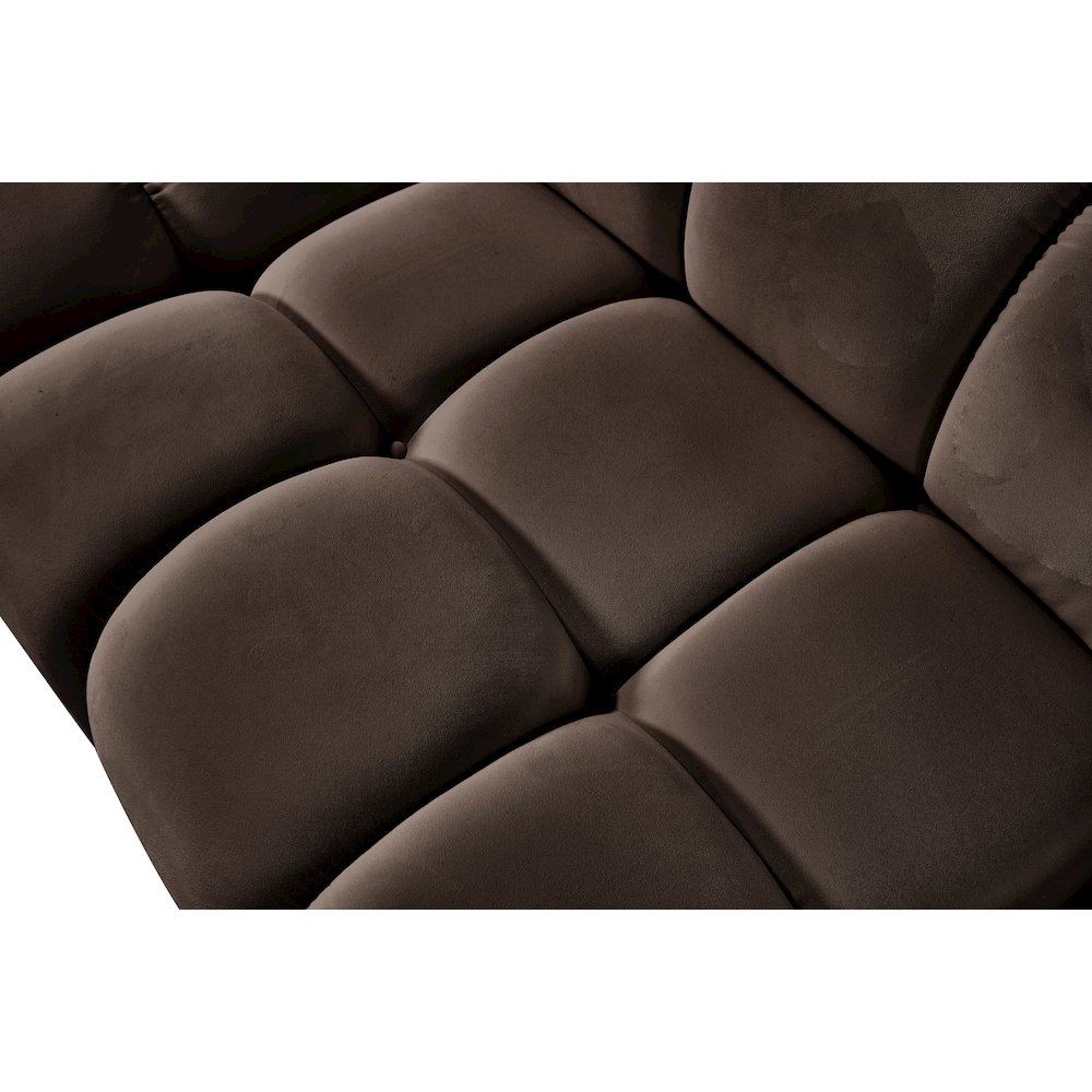 Orin Brown Velvet Performance Fabric Upholstered Modular Chair. Picture 12
