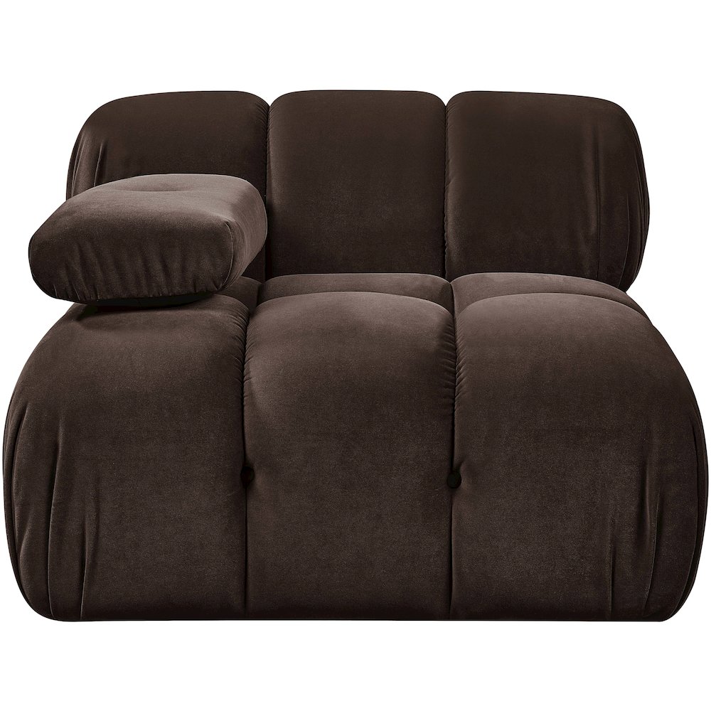 Orin Brown Velvet Performance Fabric Upholstered Modular Chair. Picture 3