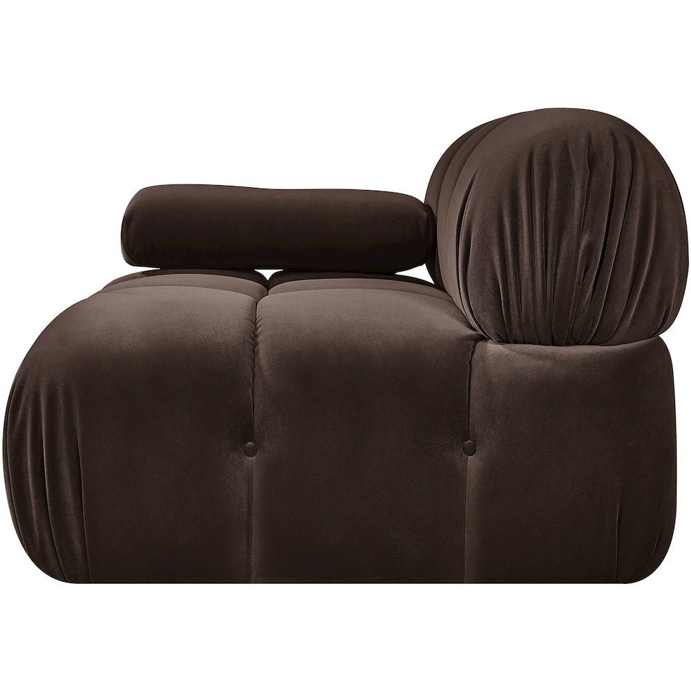 Orin Brown Velvet Performance Fabric Upholstered Modular Chair. Picture 4