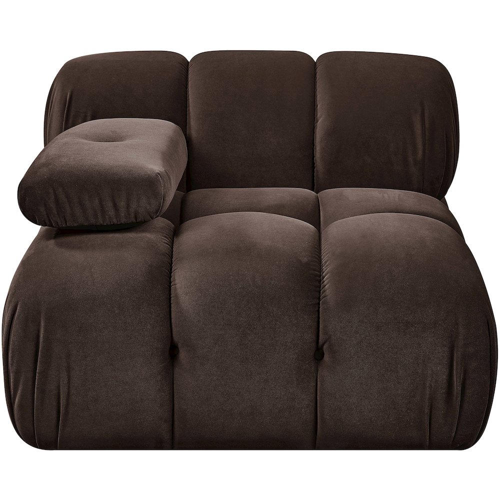 Orin Brown Velvet Performance Fabric Upholstered Modular Chair. Picture 6